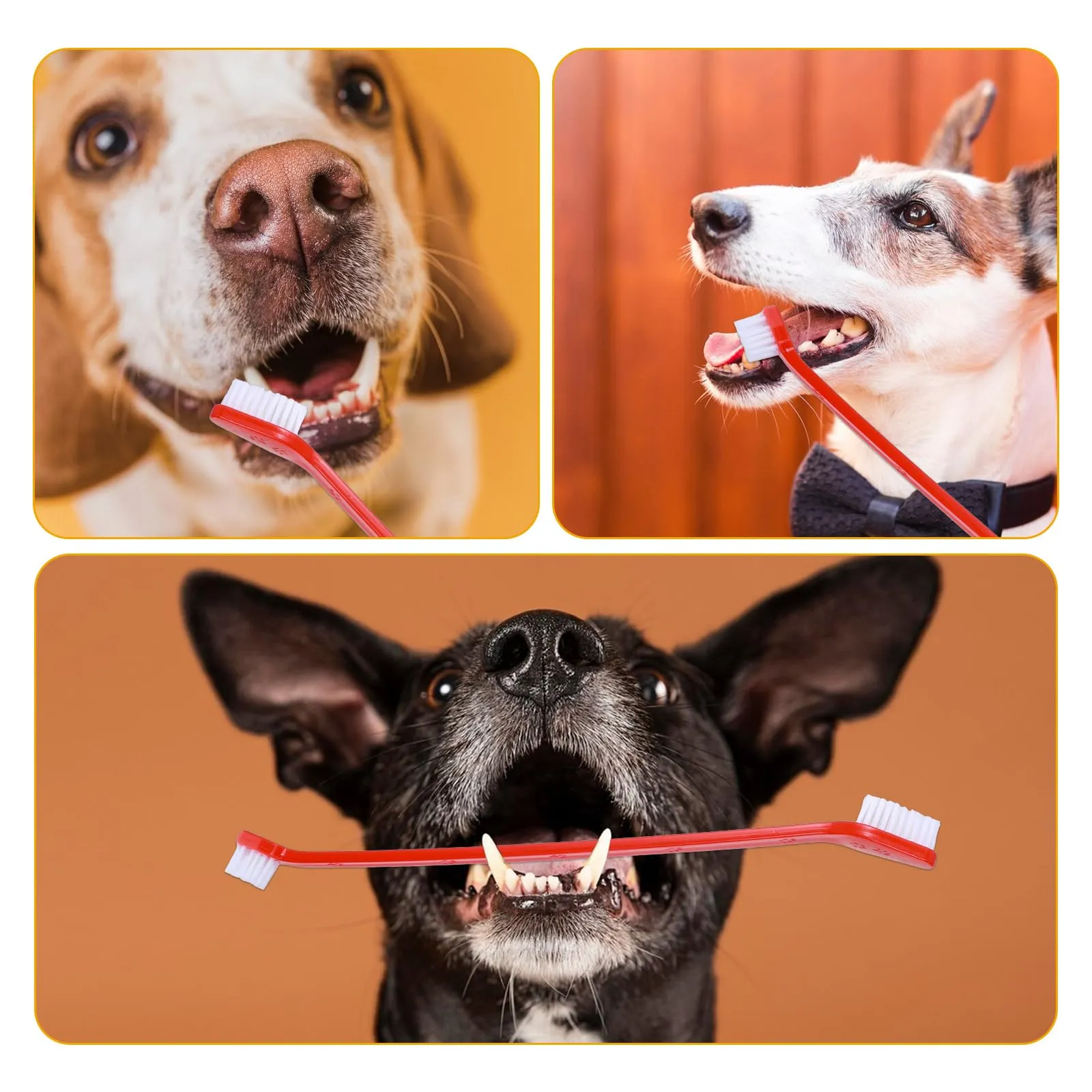 12 PCS Dog Toothbrush Bulk Double Headed Dog Pet Toothbrush Puppy Toothbrush for Small Dogs Soft Bristles Long Handle Dog Tooth Brushing Kit for Dogs Cat and Most Pets Teeth Cleaning Dental Oral