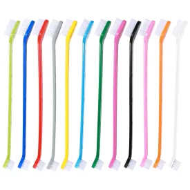 12 PCS Dog Toothbrush Bulk Double Headed Dog Pet Toothbrush Puppy Toothbrush for Small Dogs Soft Bristles Long Handle Dog Tooth Brushing Kit for Dogs Cat and Most Pets Teeth Cleaning Dental Oral