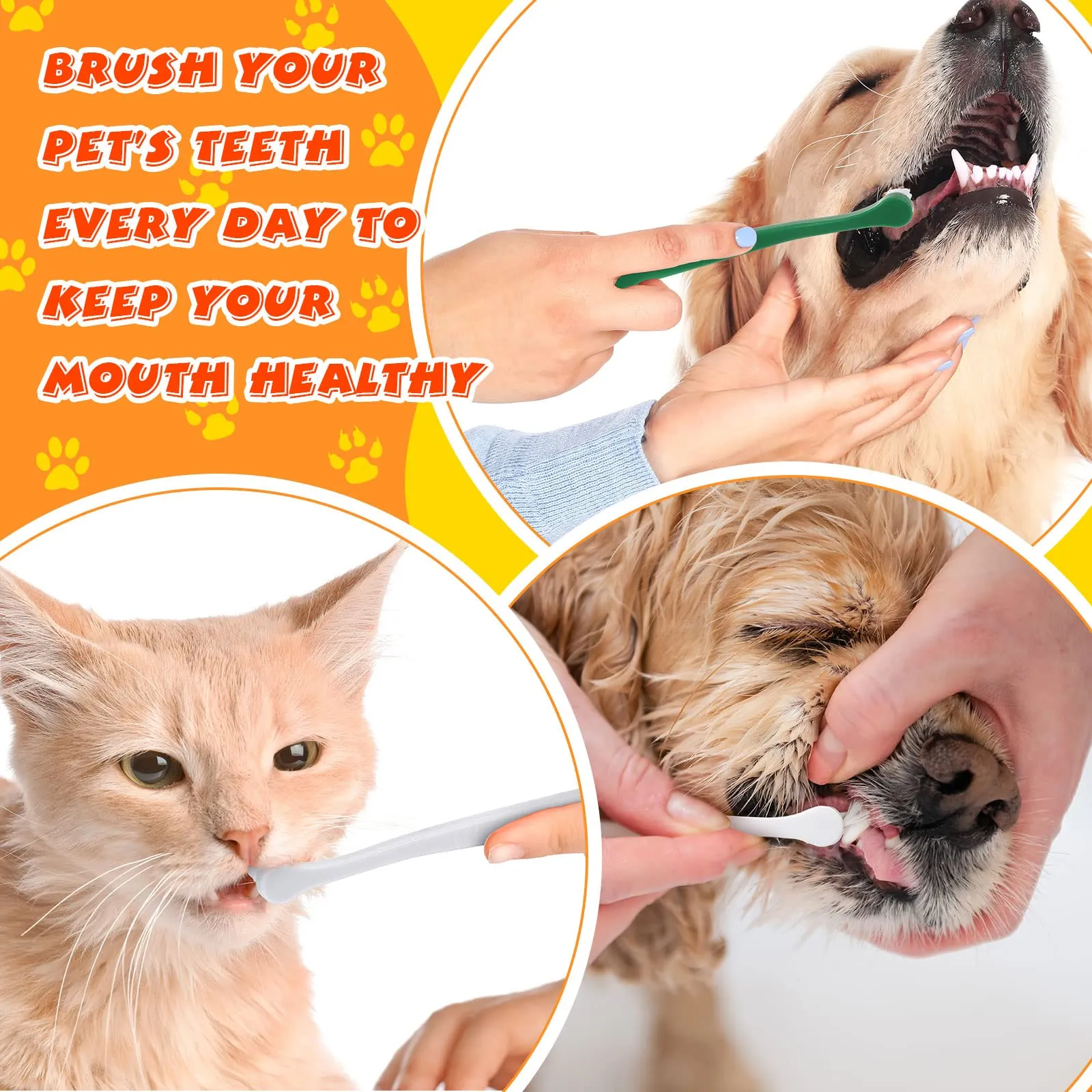 12 Pcs Small Dog Toothbrush Mini Head Cat Toothbrush Soft Bristles Dog Tooth Brush Gentle Pet Toothbrush Long Handle Tooth Brush for Puppy Cats Large and Small Dog Dental Care, 2 Colors