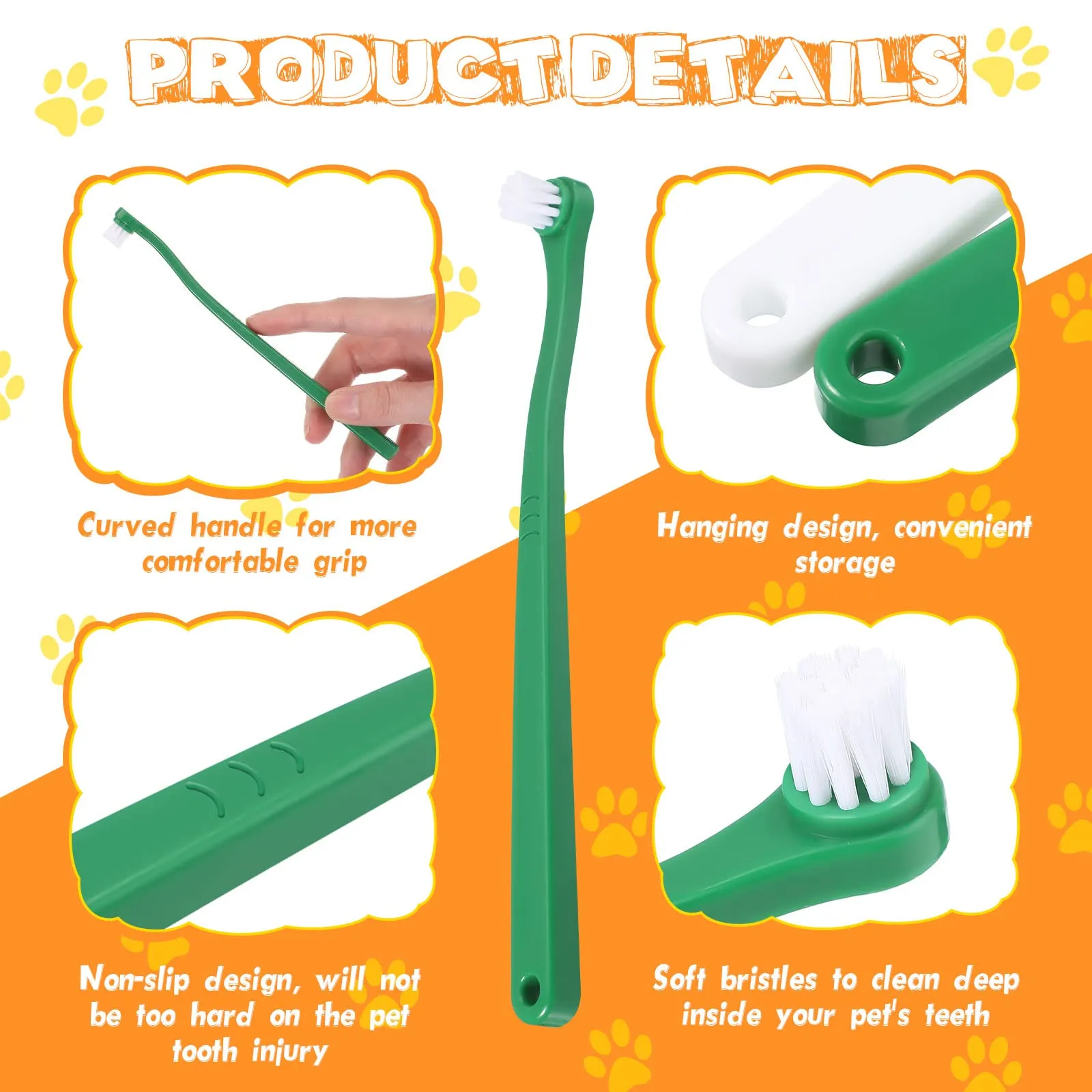12 Pcs Small Dog Toothbrush Mini Head Cat Toothbrush Soft Bristles Dog Tooth Brush Gentle Pet Toothbrush Long Handle Tooth Brush for Puppy Cats Large and Small Dog Dental Care, 2 Colors