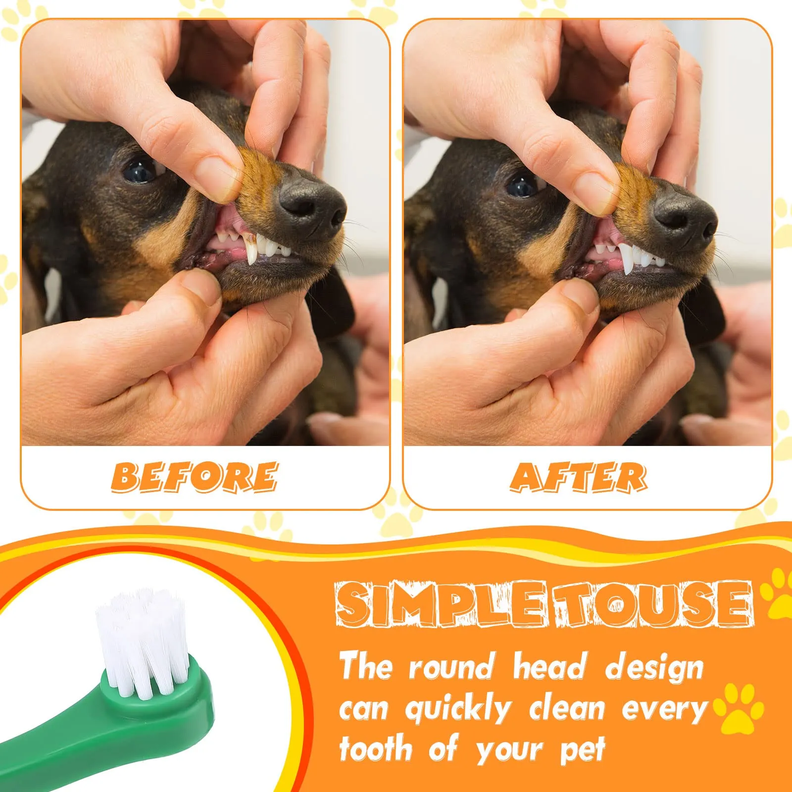 12 Pcs Small Dog Toothbrush Mini Head Cat Toothbrush Soft Bristles Dog Tooth Brush Gentle Pet Toothbrush Long Handle Tooth Brush for Puppy Cats Large and Small Dog Dental Care, 2 Colors
