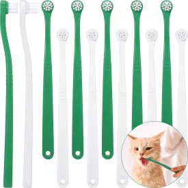 12 Pcs Small Dog Toothbrush Mini Head Cat Toothbrush Soft Bristles Dog Tooth Brush Gentle Pet Toothbrush Long Handle Tooth Brush for Puppy Cats Large and Small Dog Dental Care, 2 Colors