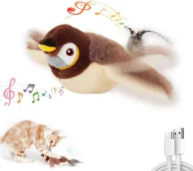 2025 Flying Bird Cat Toy, Interactive Chirping Bird Catnip Toy Flapping Wings for Adult Cats or Small Dogs