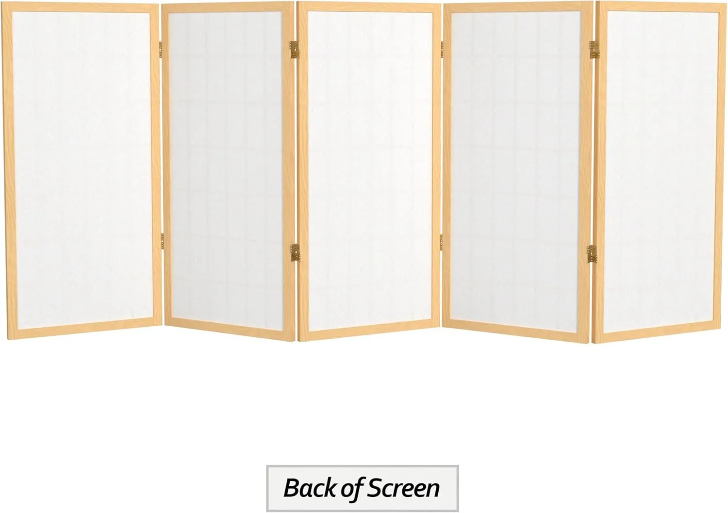 3 ft. Short Window Pane Shoji Screen - Natural - 5 Panels