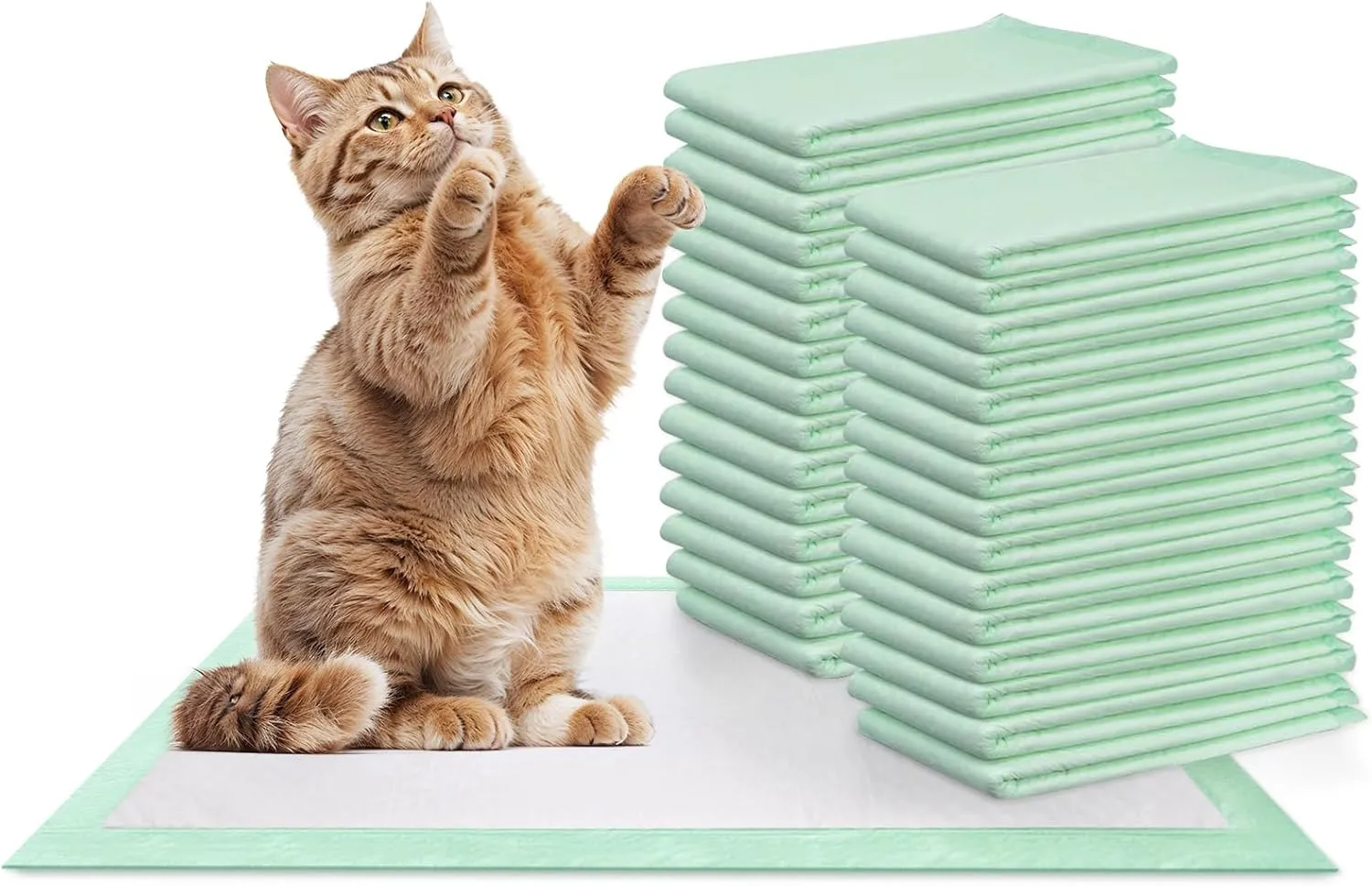 30PCS Cat Litter Box Pads, Generic Refill for Tidy Cats Breeze Litter System, Fresh Scented Cat Pee Pads, Thickened & Super Absorbent, 16.9"x11.4"