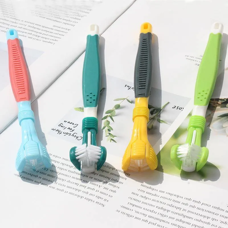 5 Pcs Three Sided Pet Toothbrush