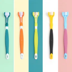 5 Pcs Three Sided Pet Toothbrush