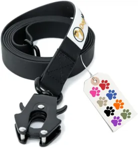 6FT Silicone Dog Leash Heavy Duty with Quick Release/Locking Carabiner - Waterproof Tactical Dog Leash for Medium Dogs & Large Dogs That Pull, Safety Control Dog Training Leashes (6 FT Black)