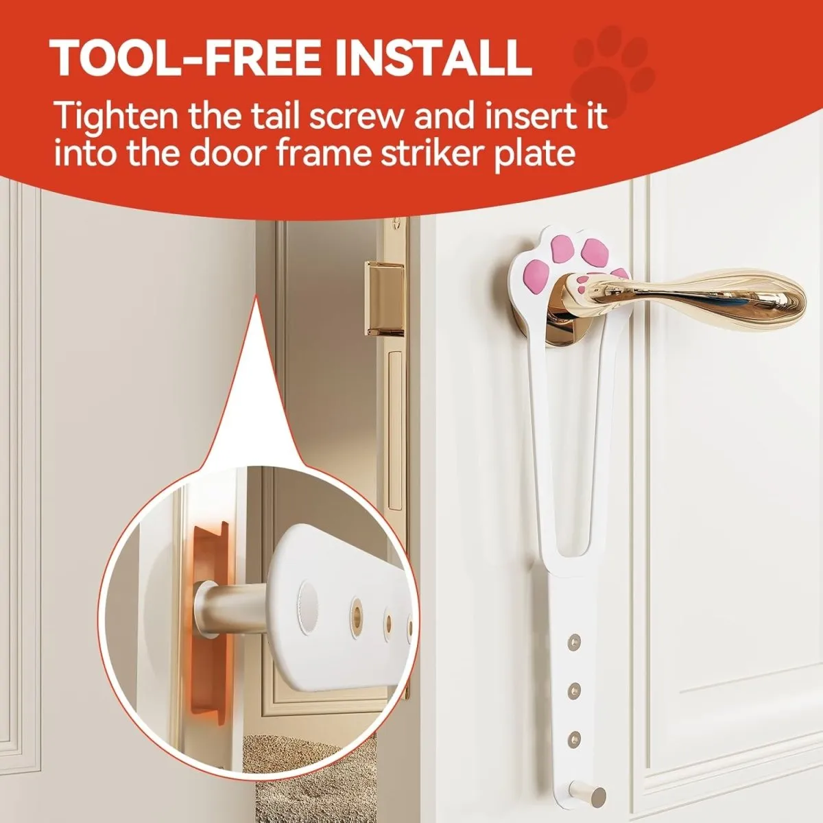 Adjustable No-Tool Cat Door Holder Lets Cats In and Keeps Dogs Out of Litter and Food Areas