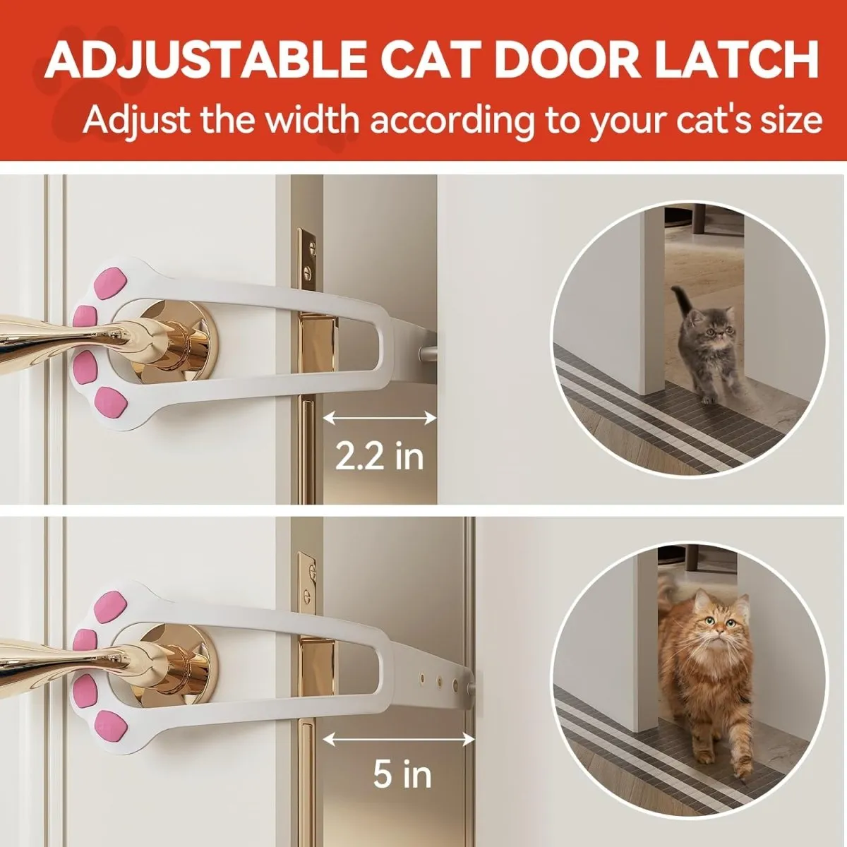 Adjustable No-Tool Cat Door Holder Lets Cats In and Keeps Dogs Out of Litter and Food Areas