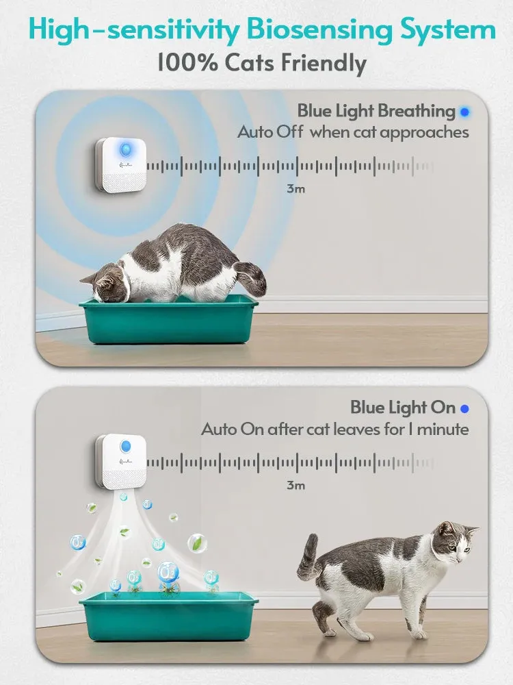 AiroPaws™ 4000mAh Smart Cat Odor Purifier | Cat Litter Box Deodorizer | Pet Toilet Air Purifier | Dog Cat Litter Deodorant