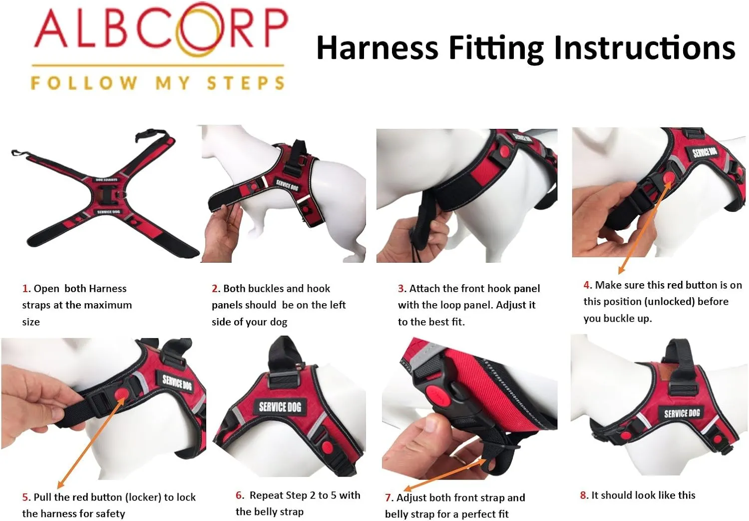 ALBCORP Reflective Service Dog Vest Harness  No-Pull Harness with Handle & Comfy Mesh Padding  Available in Sizes XS-XL with 2 Removable Hook & Loop Service Dog Patches,Extra Small, Black