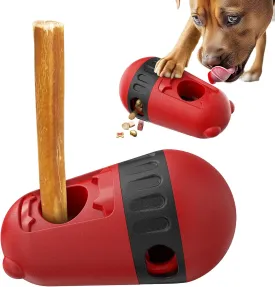 AUTENS Bully Stick Holder, Durable Dog Chew Holder Prevent Choking, Dog Toys for Treat Dispensing Slow Feeding, Long-Lasting Play Fits Various Bully Sticks and Treats and Dog Sizes (Red)