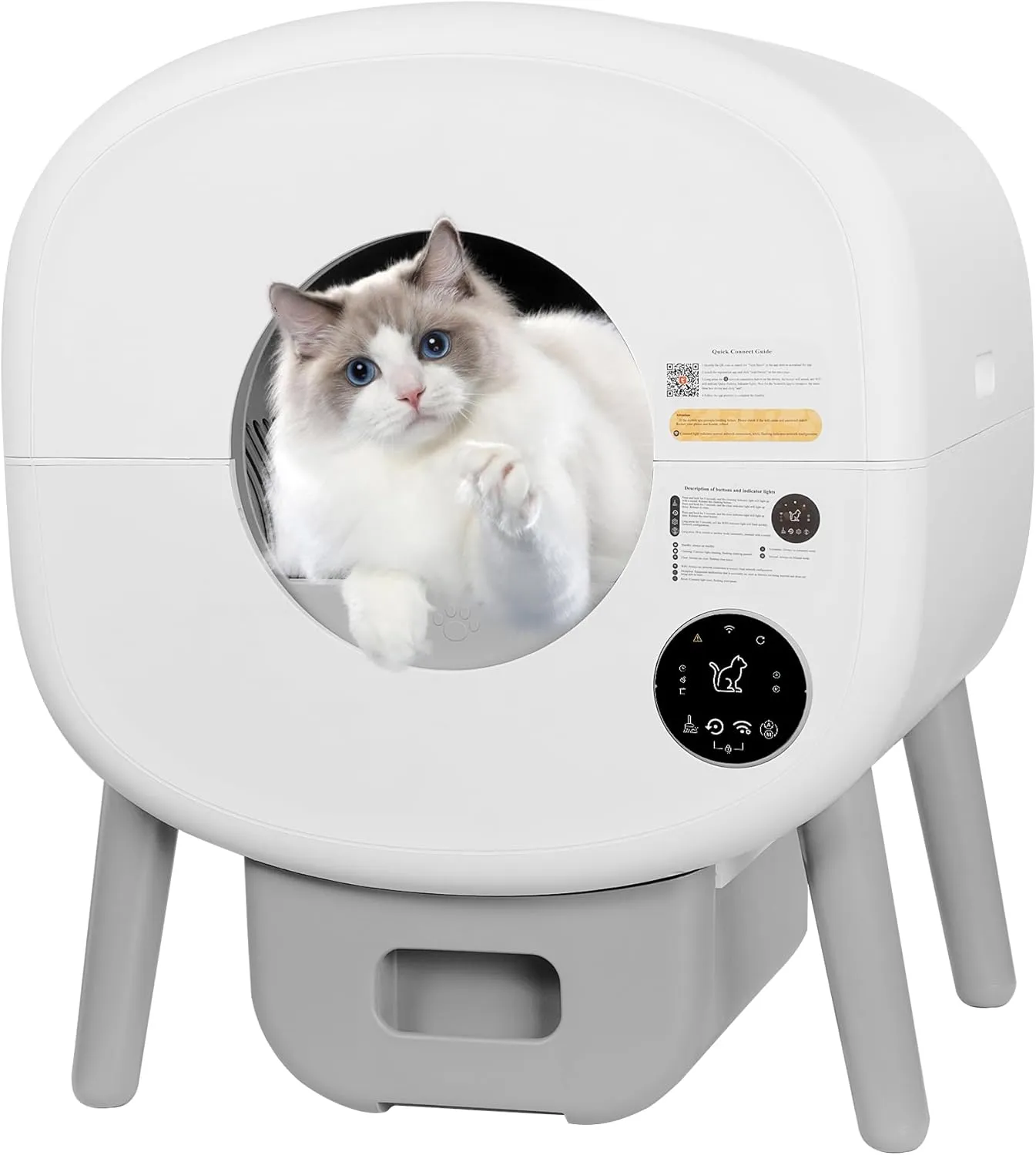 Automatic Self-Cleaning Cat Litter Box  Large Capacity Smart Litter Box with APP Control, Infrared Anti-Pinch & Ambient Light  for Multi-Cat Households (Up to 21 lbs)