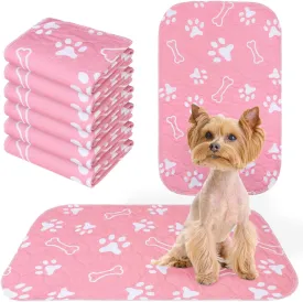BEAUTYZOO 6 Pack Washable Pee Pads for Dogs, Reusable Puppy Pads for Potty Training, Waterproof Super Absorbent Whelping Pads Mats Non Slip Against Urine for Small Medium Dogs Cats, 16" x 24"
