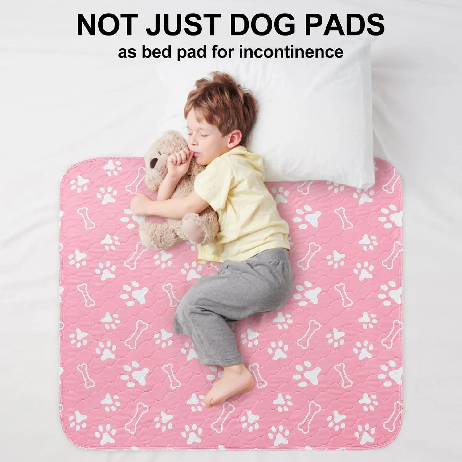 BEAUTYZOO 6 Pack Washable Pee Pads for Dogs, Reusable Puppy Pads for Potty Training, Waterproof Super Absorbent Whelping Pads Mats Non Slip Against Urine for Small Medium Dogs Cats, 16" x 24"