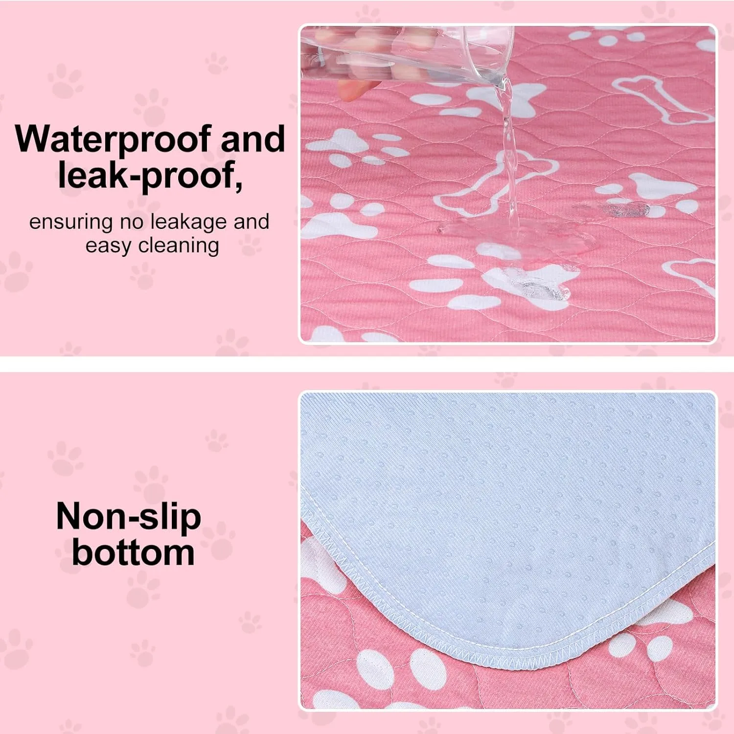 BEAUTYZOO 6 Pack Washable Pee Pads for Dogs, Reusable Puppy Pads for Potty Training, Waterproof Super Absorbent Whelping Pads Mats Non Slip Against Urine for Small Medium Dogs Cats, 16" x 24"