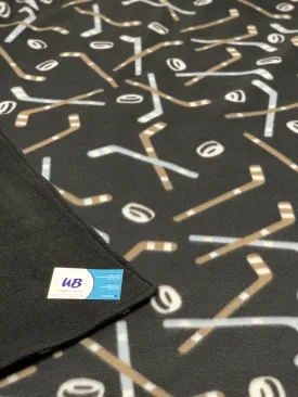 Black Hockey Blanket - **Choose Size *Embroidery Customizable