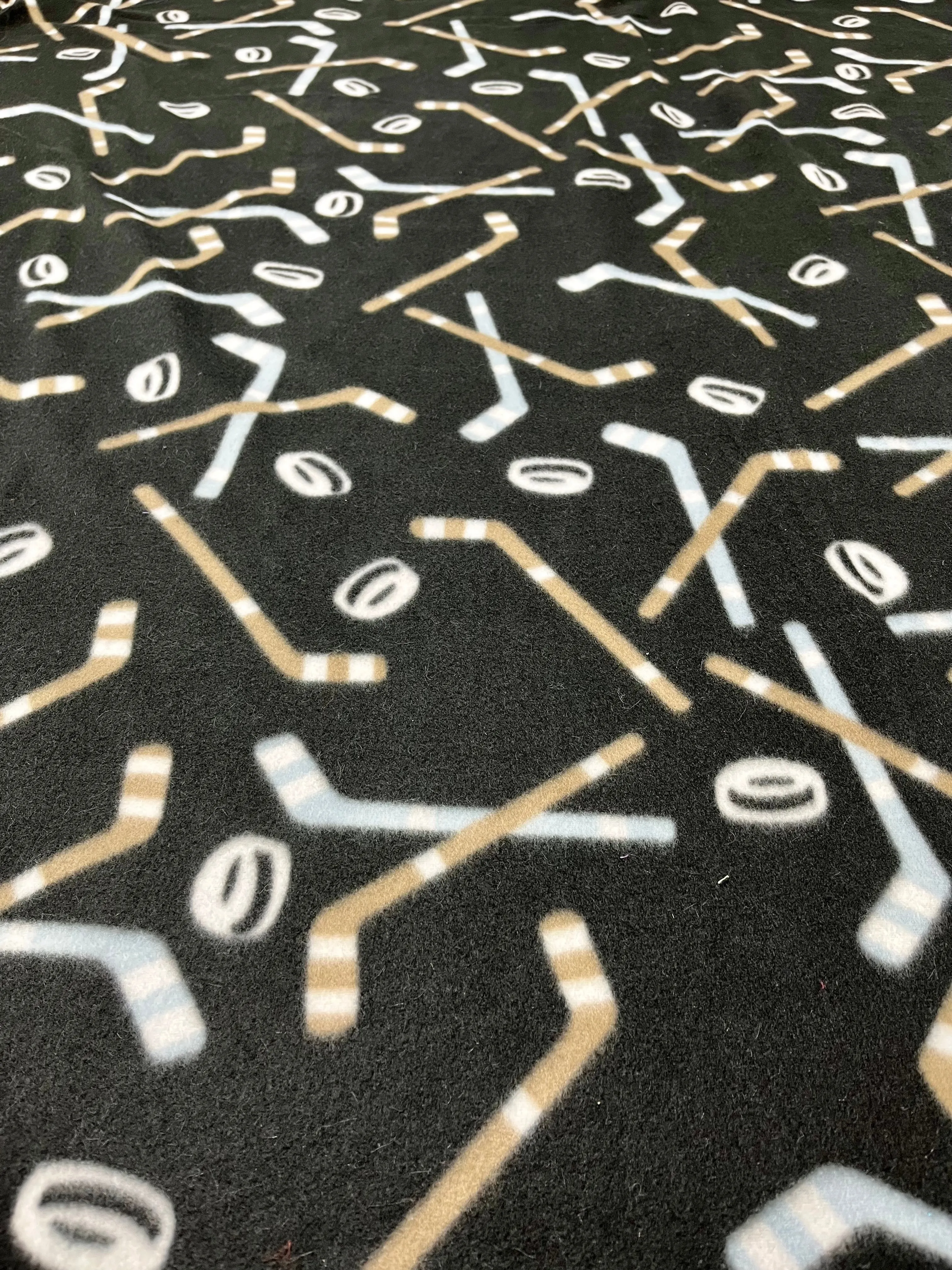 Black Hockey Blanket - **Choose Size *Embroidery Customizable