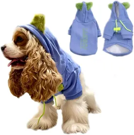 Blue Dog Hoodie Plaid Shirts- Puppy Sweatshirts for Small Dogs Boy Girl, Winter Dog Hoodie for Small Medium Large Dogs & Cats(Medium)