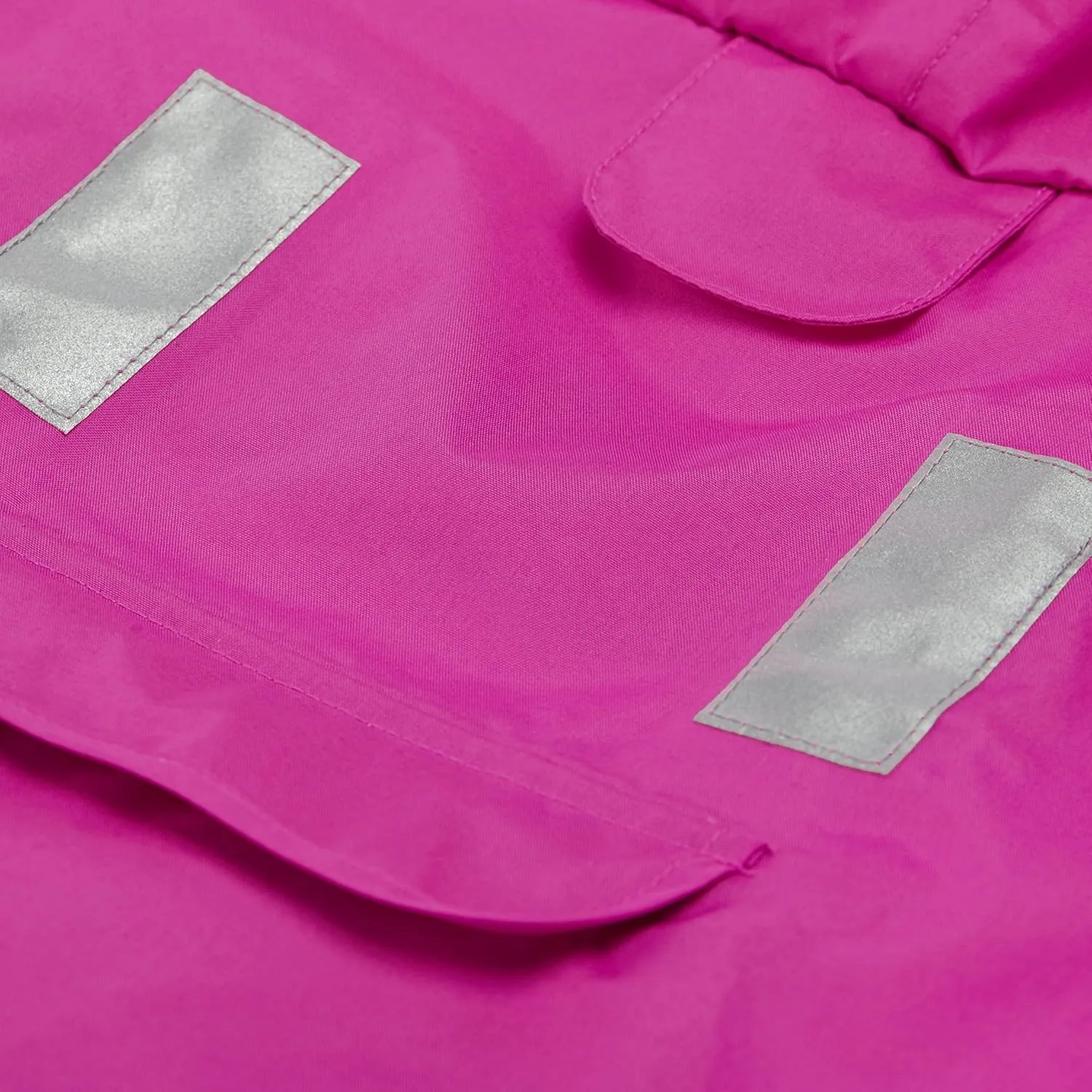 Blueberry Pet 4 Colors 16" Lightweight Packable Hooded Dog Rain Poncho with 3M Reflective Safety Tapes in Cerise Pink, Pack of 1 Outdoor Rain Jacket for Dogs