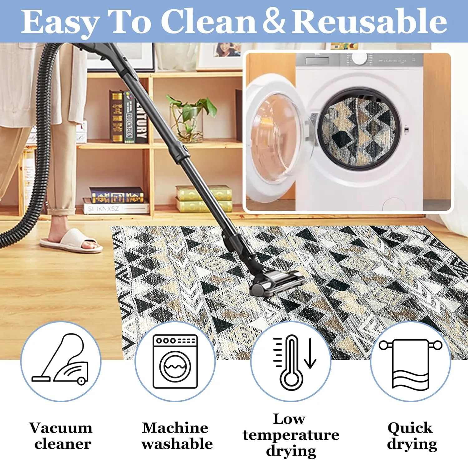 BNOSDM 63x47In Rabbit Cage Liner Washable Bunny Mats Reusable Floor Protect Rug with Anti Slip Bottom, Soft Pets Dog Playpen Pads for Rabbit Dog Chinchilla Guinea Pig Ferret
