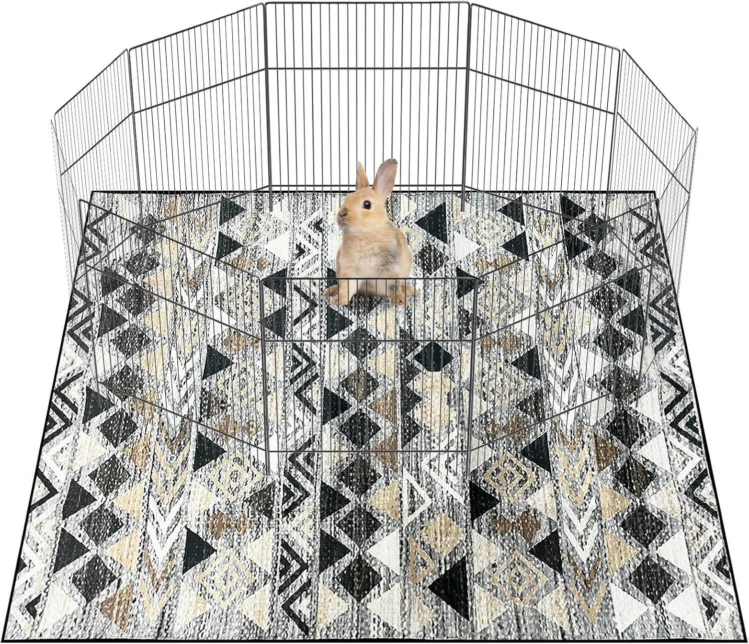 BNOSDM 63x47In Rabbit Cage Liner Washable Bunny Mats Reusable Floor Protect Rug with Anti Slip Bottom, Soft Pets Dog Playpen Pads for Rabbit Dog Chinchilla Guinea Pig Ferret