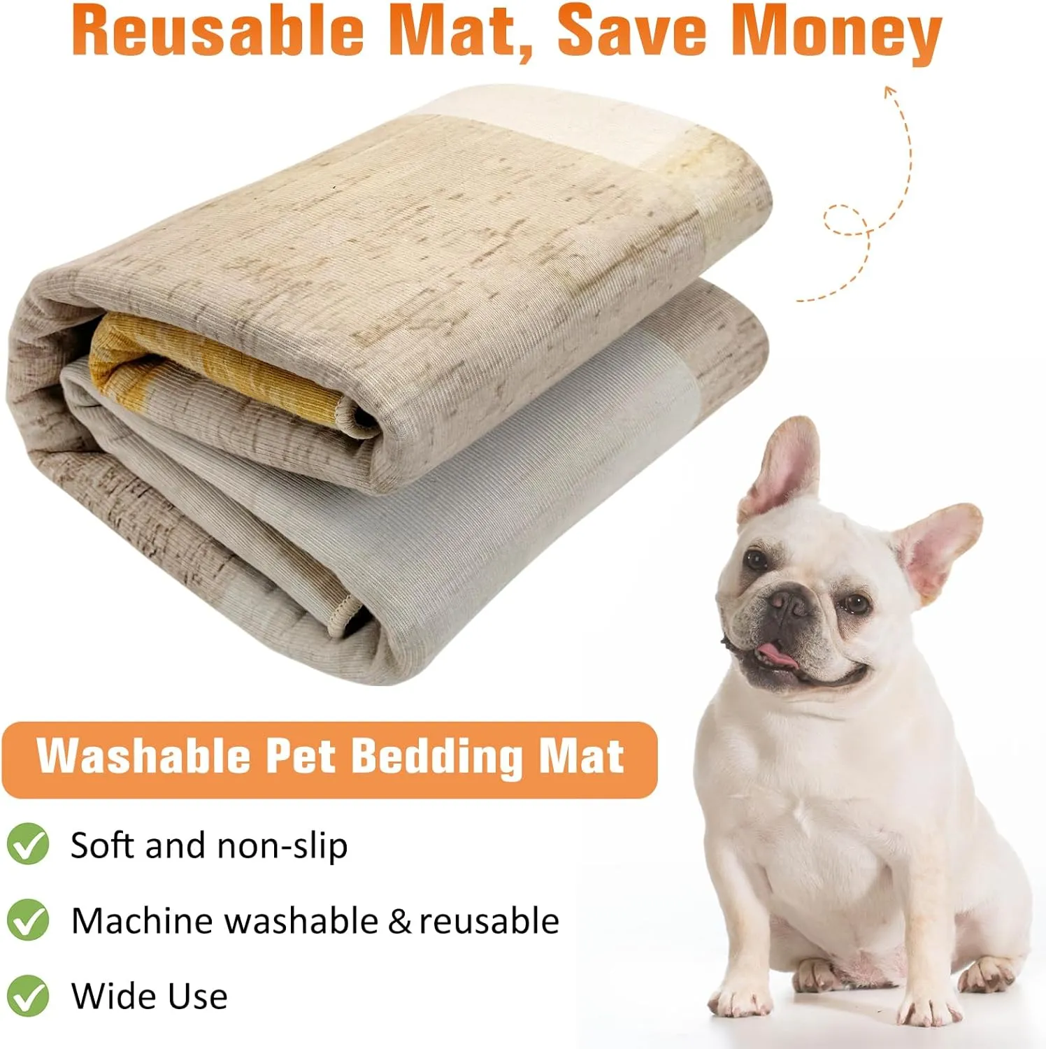 BNOSDM 79x55 in Large Rabbit Cage Liner Washable Dog Playpen Mats Reusable Pet Flooring Protect Rug with Anti Slip Bottom for Puppy Bunny Guinea Pig Ferret