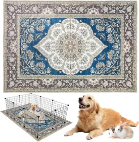 BNOSDM 79x55In Extra Large Dog Playpen Mat Washable Rabbit Cage Liner Reusable Puppy Floor Protector Rug, Non-Slip Pet Pads Mats Under Dog Rabbit Fence, Crate and Kennel