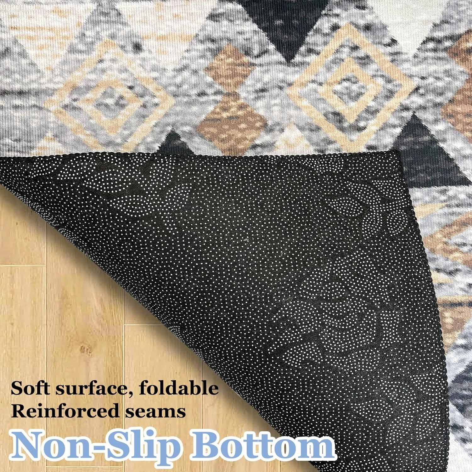 BNOSDM 91x63 Inches Rabbit Cage Liner Extra Large Washable Bunny Mats, Reusable Floor Protect Rug with Anti Slip Bottom, Pet Dog Playpen Pad for Rabbit Puppy Guinea Pig Ferret
