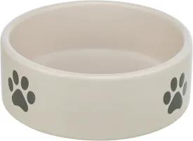 Bowl, paw motif, ceramic, 0.3 l/diam 12 cm, light grey/grey