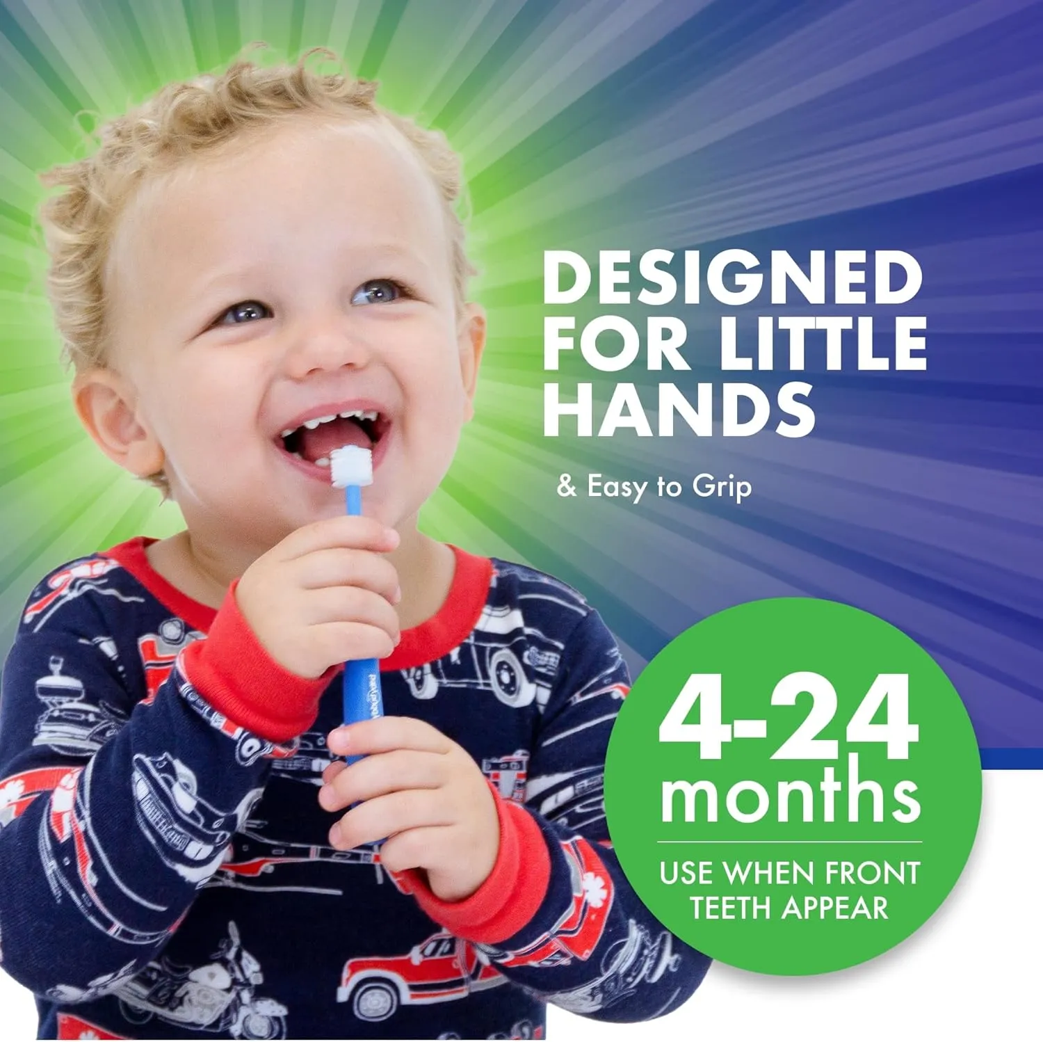 Brilliant Oral Care Baby Toothbrush with Soft Bristles and Round Head, for a Toddler Approved, Easy to Use All-Around Clean Mouth, Ages 0-2 Years, Pink, 1 Pack