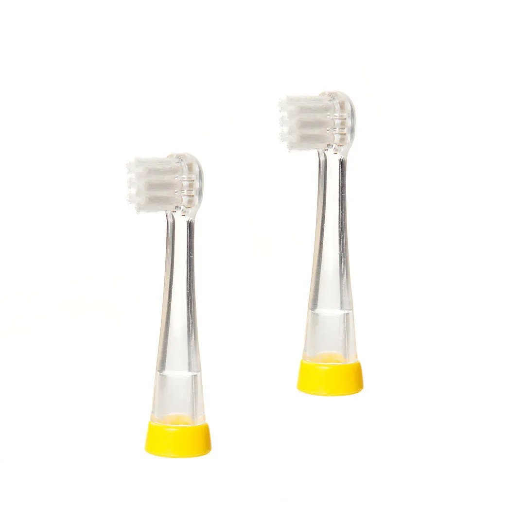 Brush Baby Baby Sonic Replacement Brush Heads 0 18Mths (Pack Of 2) Clear Age Newborn & Above