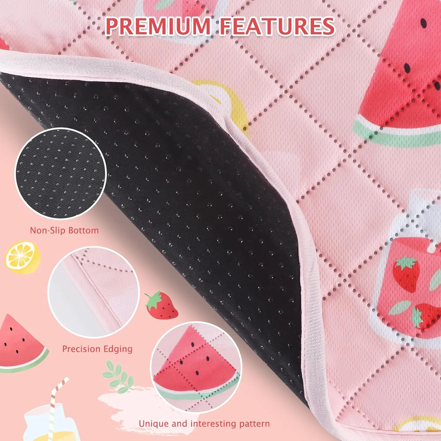 BVAGSS Washable Pee Pads for Dogs, 2 Pack Reusable Leakproof Puppy Wee Wee, Non-Slip Waterproof Pet Training, Super Absorbent Whelping XH081 (Watermelon, 24X18 Inch)