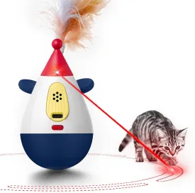Cat Laser Toy Automatic Interactive Cat Toy with Random Trajectory USB-Rechargeable Wobble Cat Toy with Three Random Modes