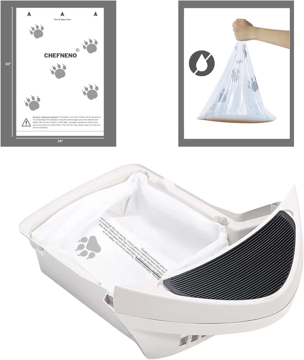 Cat Litter Box Liner Bags Compatible with Litter-Robot 3 & 4, Heavy Duty Waste Drawer Liners for Self-Cleaning Pet Kitty Litter Box Drawer, 9-11 Gallons (50 ct.)