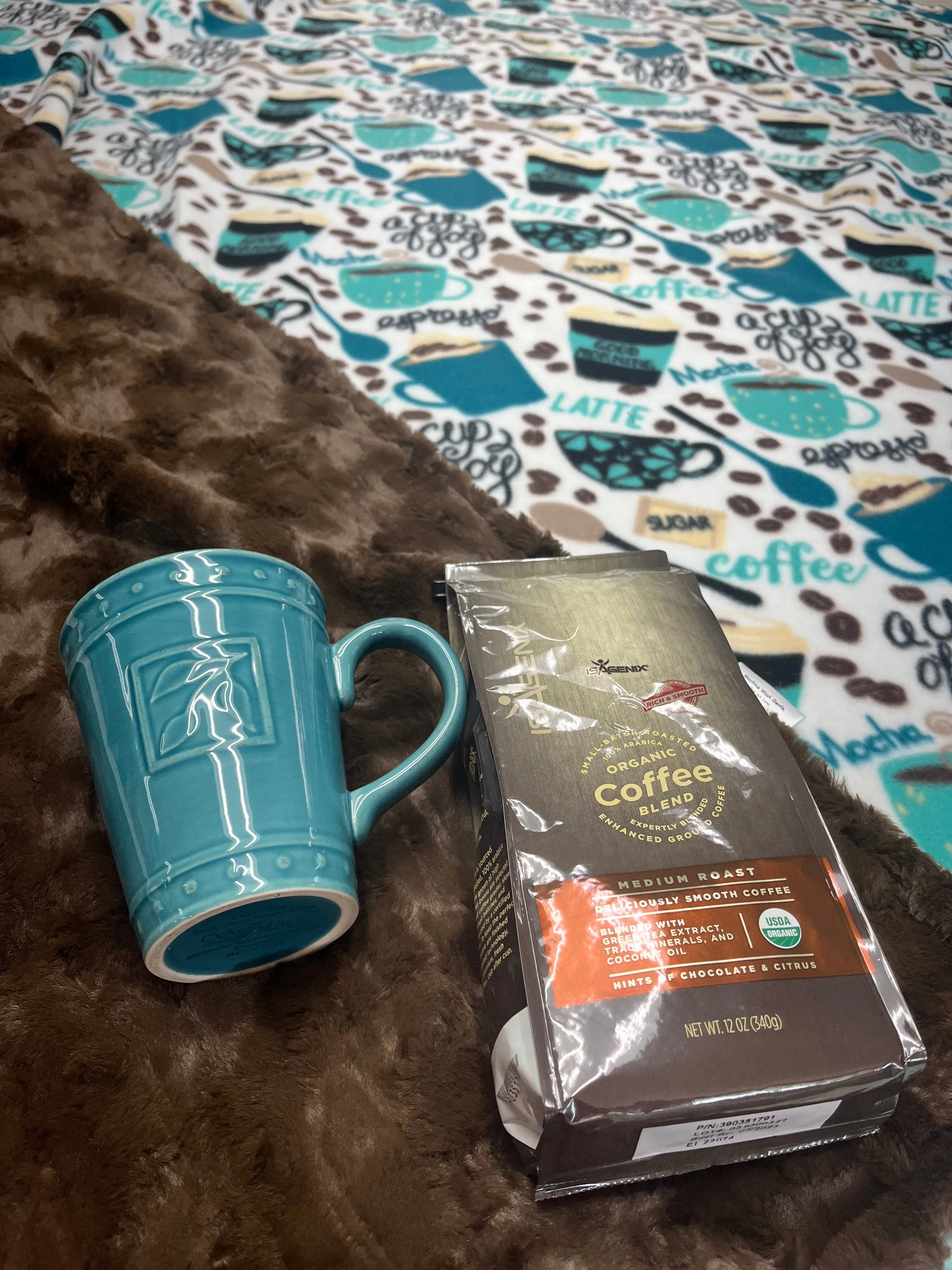 Coffee Fleece Blanket - Choose Size & Cuddle Minky Backing Options