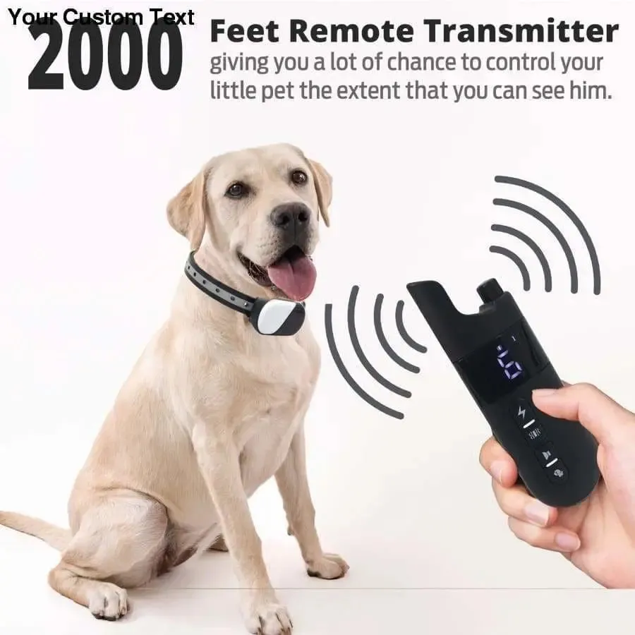 Collar Dog Training Shock Remote Waterproof Rechargeable Pet Electric Yard Large Control Small 2000