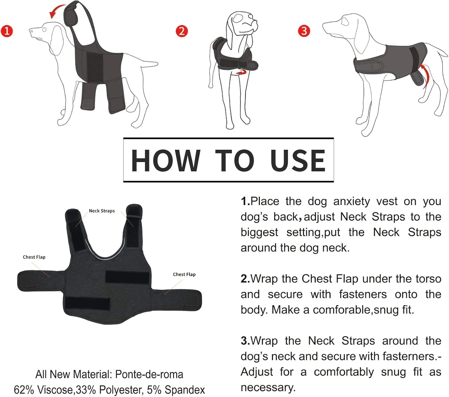 Comfort Dog Anxiety Relief Coat, Dog Anxiety Calming Vest Wrap for Thunderstorm,Travel,4th of July Fireworks,Vet Visits,Separation Anxiety Relief for Dogs (X-Small (Pack of 1), Rose)