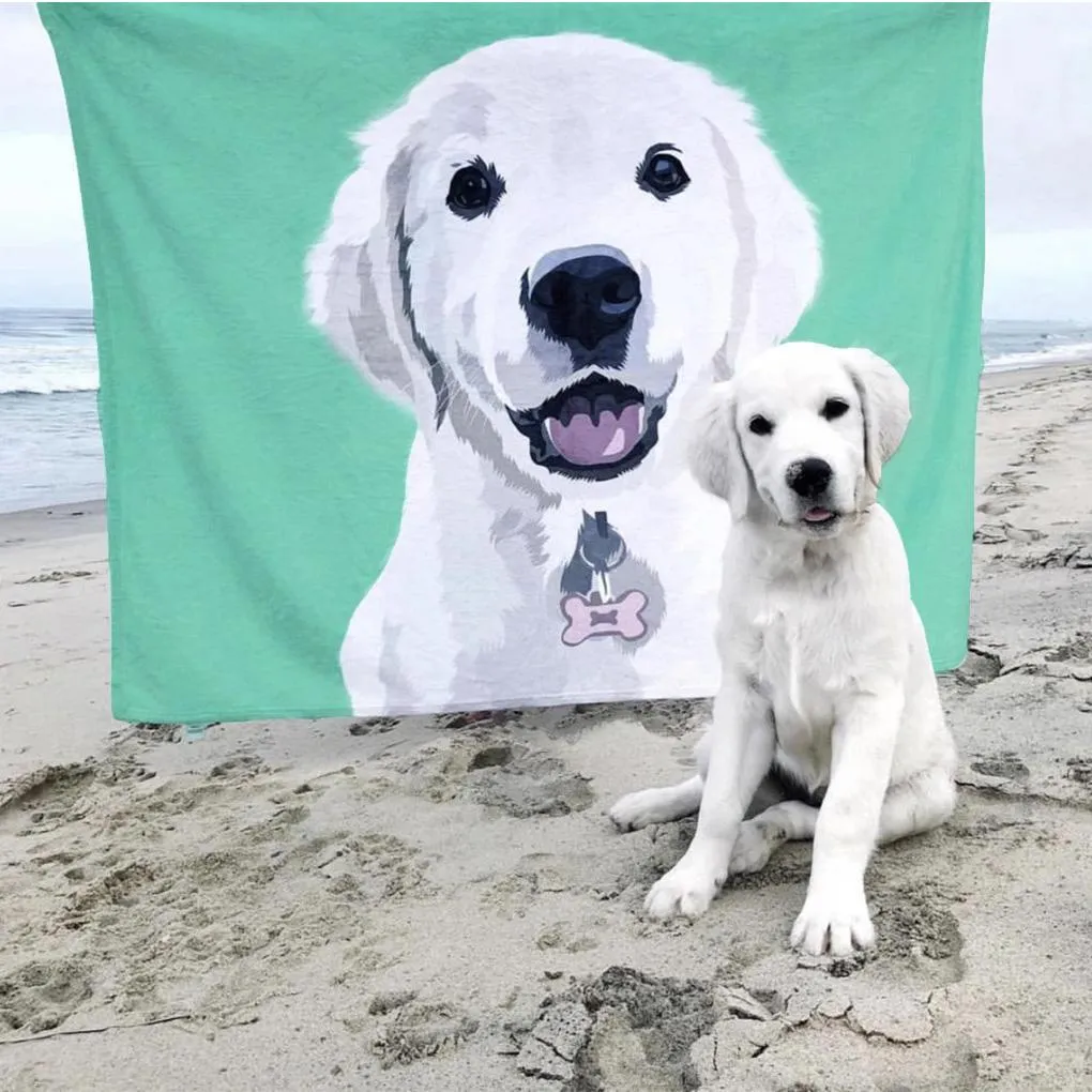 Custom Dog Blankets Personalized Pet Photo Blankets Painted Art Portrait Fleece Blanket Best Gift 2021 Pet Portrait Blanket
