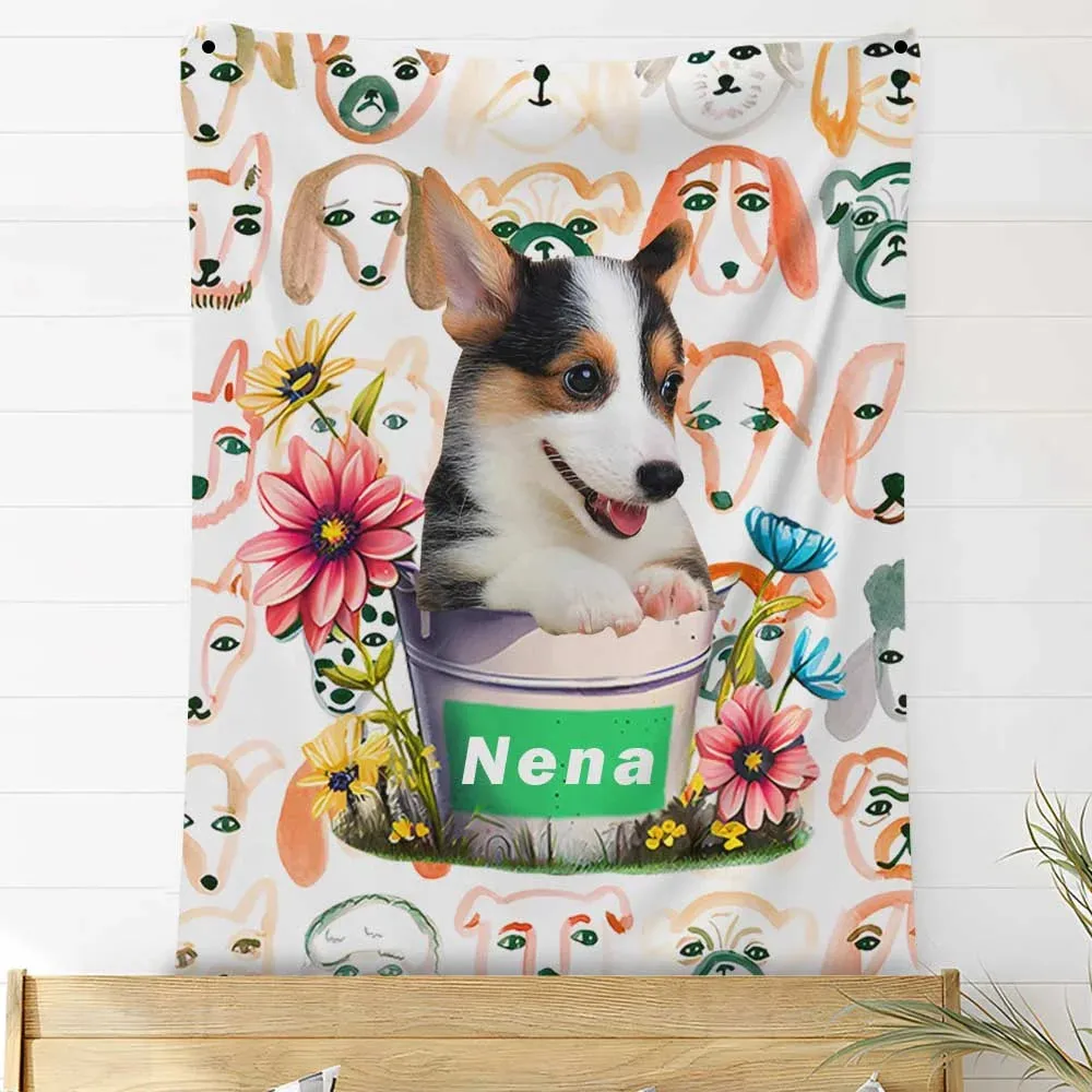 Custom Photo Blankets Personalized Photo Fleece Blanket Painting Style Blanket-For Pet 13