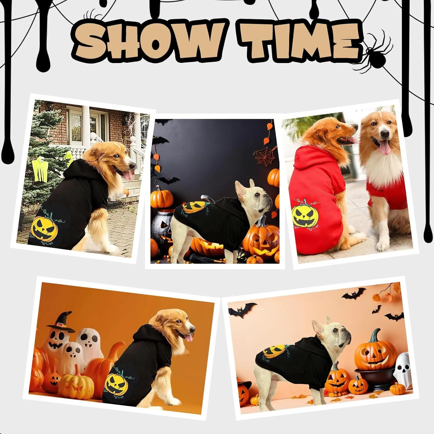 Dog Clothes Pet Sweater Cat Halloween Hoodies Doggy Clothes Dog Fleece Hooded Sweatshirt Puppy Apparel Black02 Medium