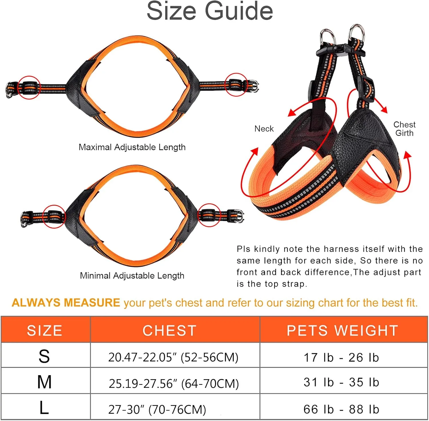 Dog Harness No Pull Ultra Soft Breathable Padded Pet Harness 2 Adjustable Botton, 3M Reflective Pet Harness for Dogs Easy Control for Small Medium Large Dogs (M, Black)