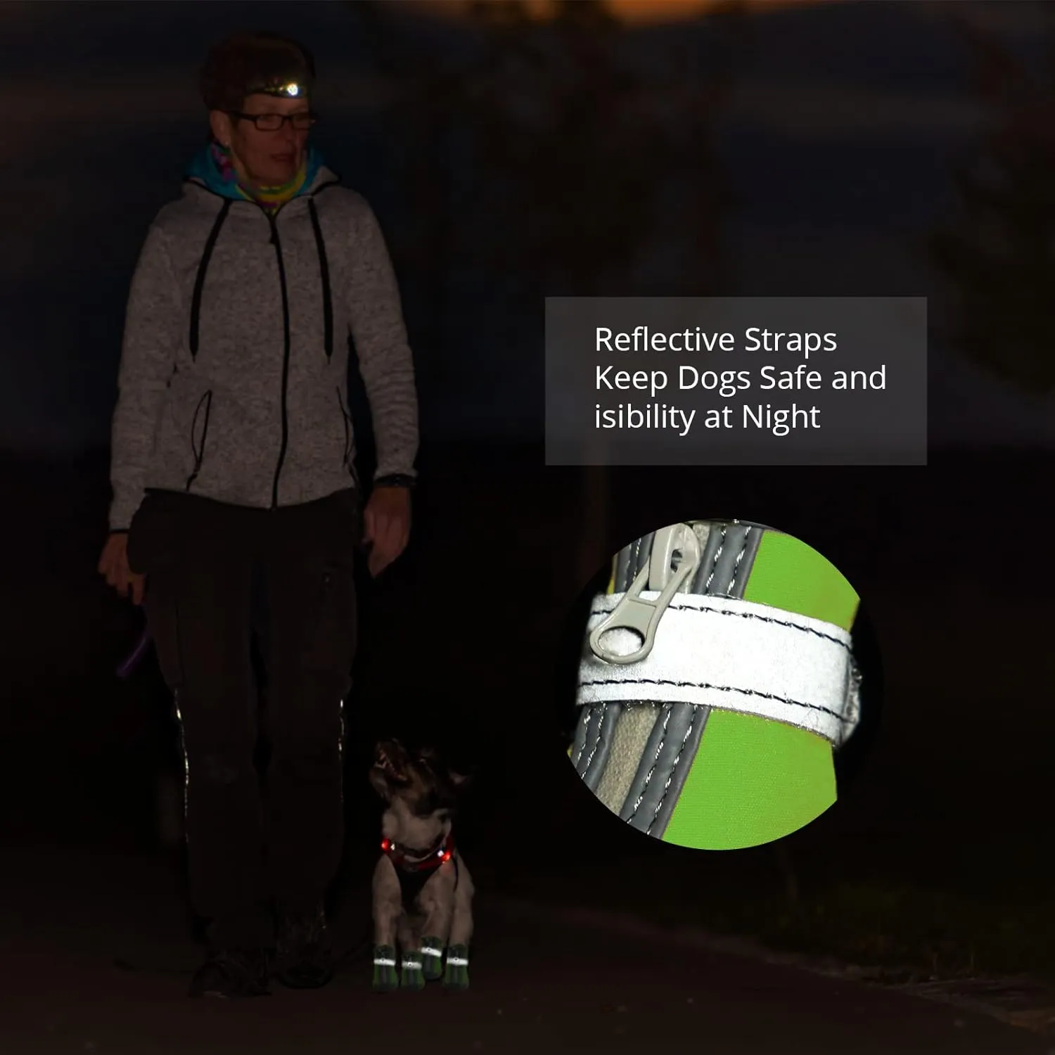 Dog Shoes for Small Medium Dogs Waterproof Puppy Dog Boots with Safety Reflective Dog Paw Protectors for Winter Hot Pavement Rainy Day with Anti Slip Rubber Sole (Green, Size 5)
