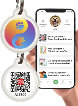 Dog Tags for Pets - Silicone QR Code Pet ID Tags for Dogs & Cats - Silent Dog Name Tag and Cat Name Tag for Your Pet - Puppy Name Tag for Dog Collar - Dog Identification Tags (Ying Yang)