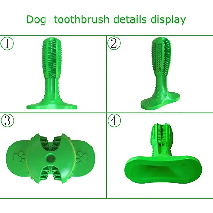 Dog Toothbrush Stick Toy of Natural Rubber for Dental Care Cleaning & Massaging