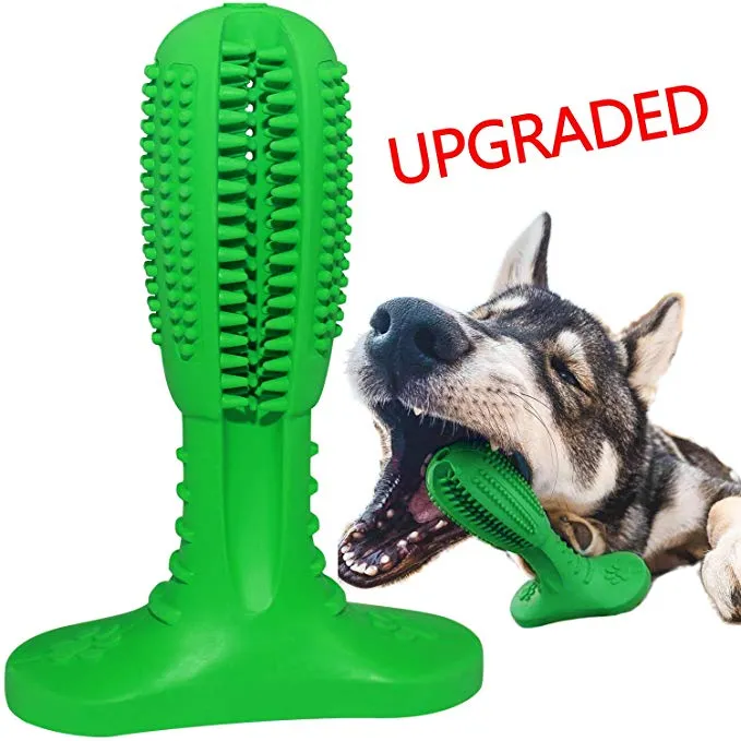 Dog Toothbrush Stick Toy of Natural Rubber for Dental Care Cleaning & Massaging