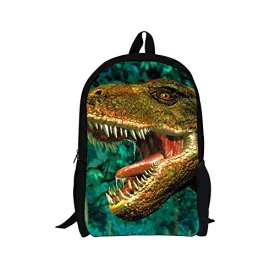 Doginthehole Cool Crazy Dinosaur Print Book Bags For Grade 1-3 Kindergarden Boys