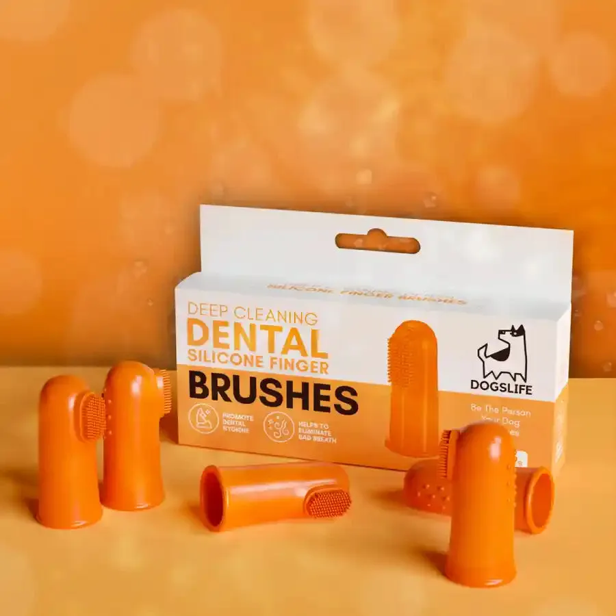 Dogslife 5 x Deep Cleaning Silicone Finger Brushes - Dog Dental Hygiene