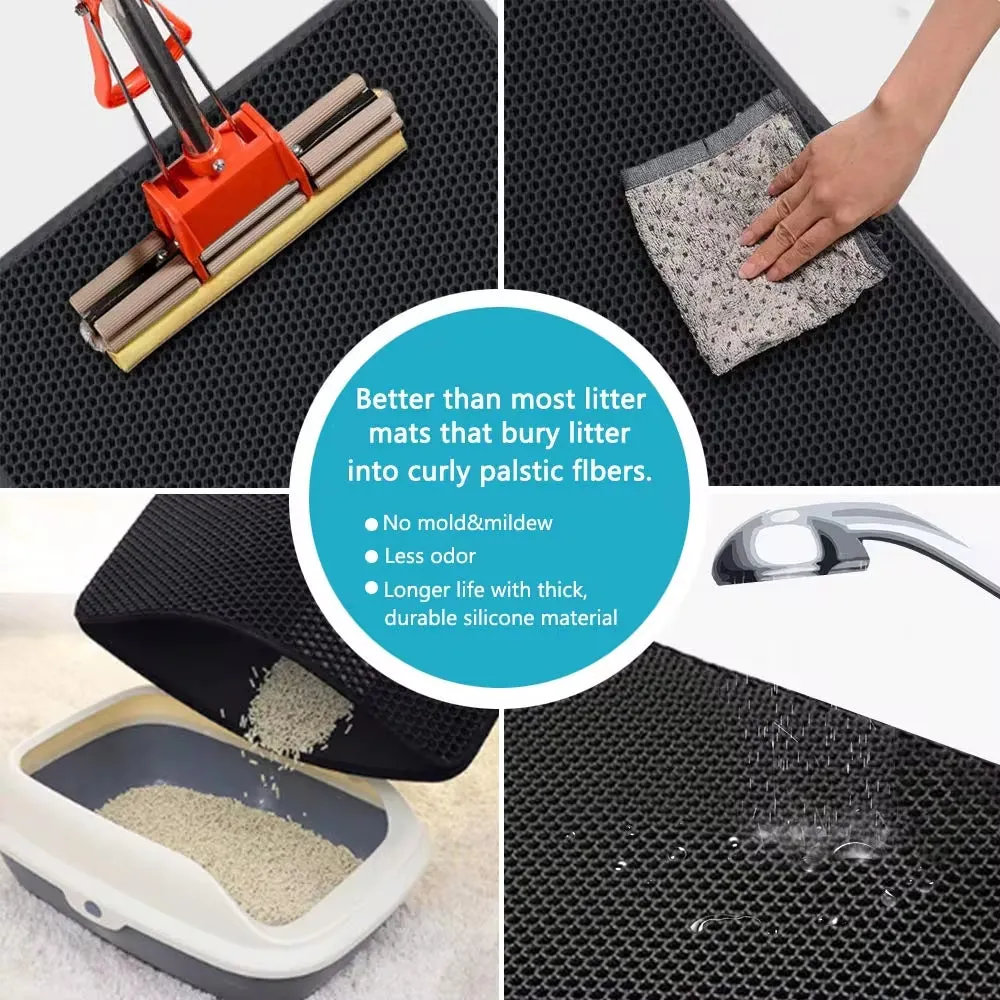 Double-Layer Waterproof Cat Litter Mat – Non-Slip & Washable